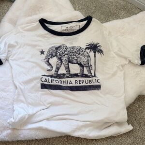 Riot Society White and Black Elephant Tee